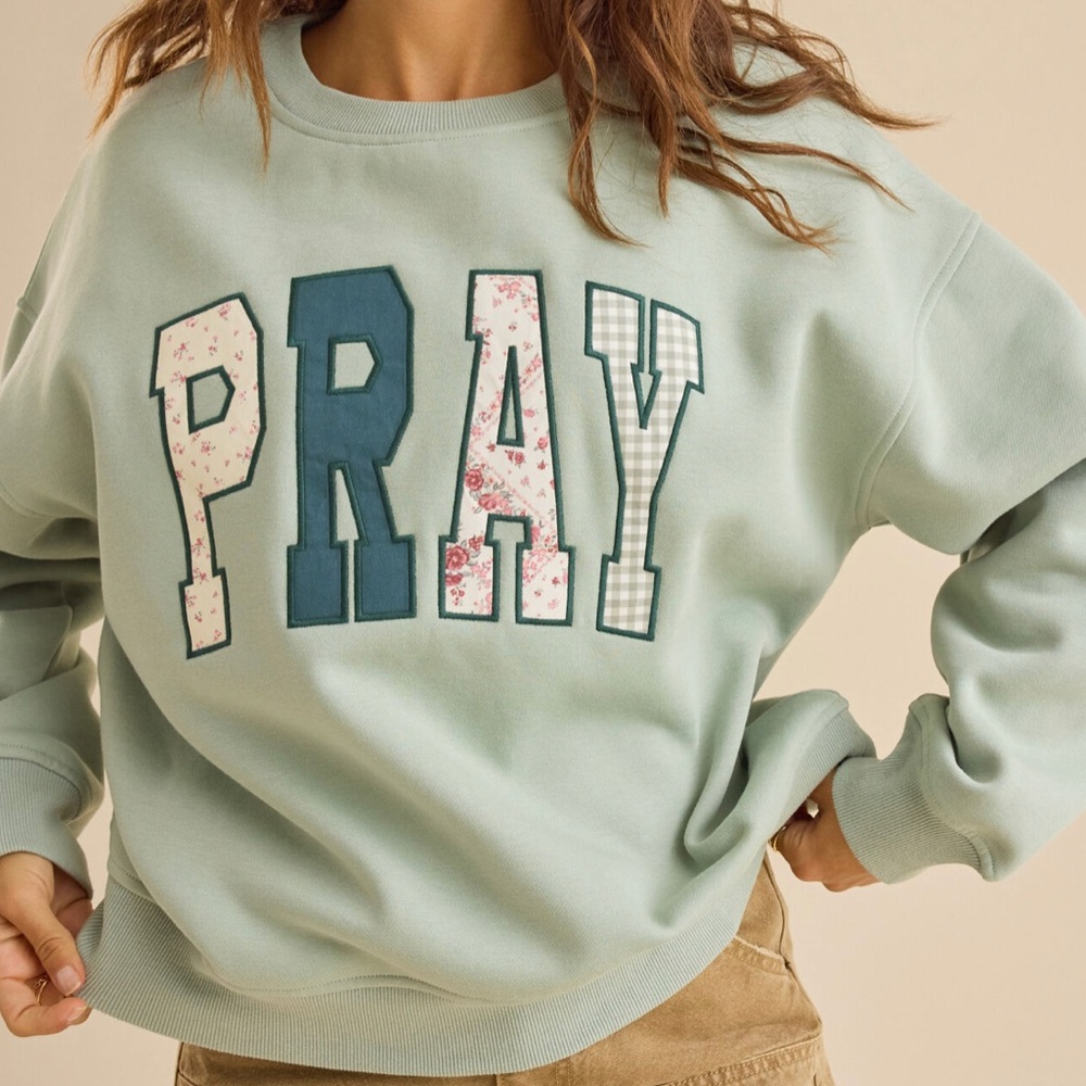 ALTAR’D STATE PRAY GREEN CREWNECK SWEATSHIRT